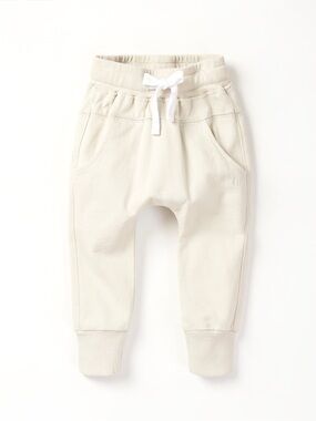 Little Bipsy Cream Drawstring Jogger Pants
